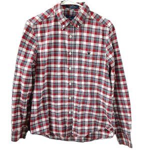 Simply Southern Womans Button Up Size SMALL, Plaid, Long Sleeve, Turtle Logo